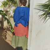 OLD LONDON round neck oversized linen top
