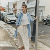 ARTIS tie-front linen skirt