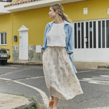 ARTIS tie-front linen skirt