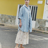 LIVORNO-2 oversized linen collar shirt