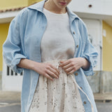 ARTIS tie-front linen skirt