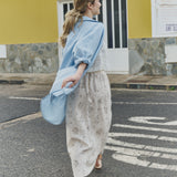 LIVORNO-2 oversized linen collar shirt