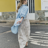 ARTIS tie-front linen skirt