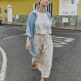 ARTIS tie-front linen skirt