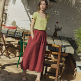 Alba scoop neck fitted linen top