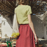 SION gathered linen skirt