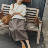 ARTIS tie-front linen skirt