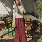 ANYA button front linen top