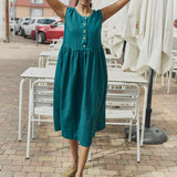 Sleeveless maxi MAMA linen dress