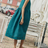 Sleeveless maxi MAMA linen dress