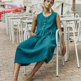 Sleeveless maxi MAMA linen dress