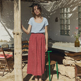 Alba scoop neck fitted linen top