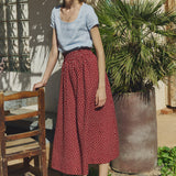 Alba scoop neck fitted linen top