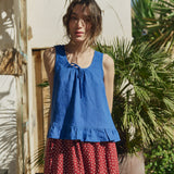 SION gathered linen skirt