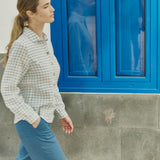 PUGLIA straight cut cropped linen pants