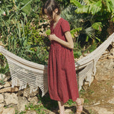 Maxi BIANCA bow tie linen dress