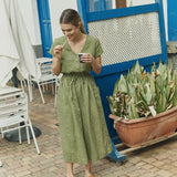REINE waisted linen dress