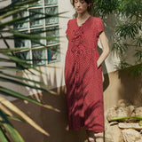 Maxi BIANCA bow tie linen dress