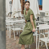 REINE waisted linen dress