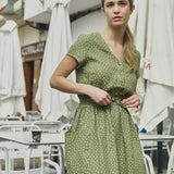REINE waisted linen dress
