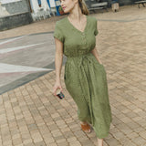 REINE waisted linen dress