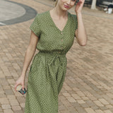 REINE waisted linen dress