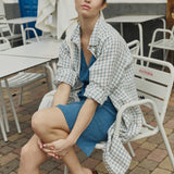 LIVORNO-2 oversized linen collar shirt