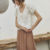 MILOS puff sleeve linen blouse