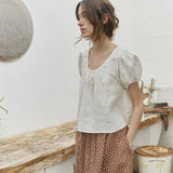 MILOS puff sleeve linen blouse