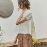 MILOS puff sleeve linen blouse