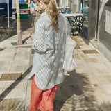 LIVORNO-2 oversized linen collar shirt