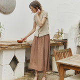 GETTY-2 button front linen top