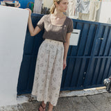 SION gathered linen skirt