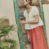 MILOS puff sleeve linen blouse