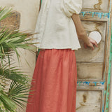 MILOS puff sleeve linen blouse