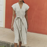 CANNES-2 wrap linen dress