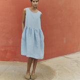 Midi SMOCK loose linen dress