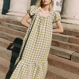 ICARIA tiered long linen dress