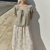 MILOS puff sleeve linen blouse