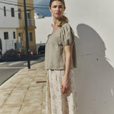 MILOS puff sleeve linen blouse