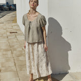 MILOS puff sleeve linen blouse