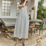 SARAH button down slip linen dress