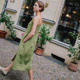 SARAH button down slip linen dress