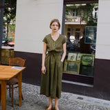 REINE waisted linen dress