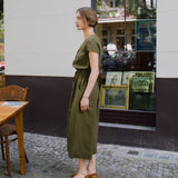 REINE waisted linen dress