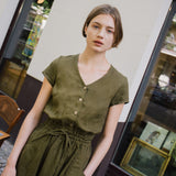 REINE waisted linen dress