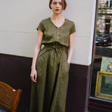 REINE waisted linen dress