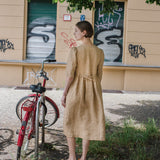 RONDA button down linen dress