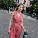 ALTHEA wrap maxi linen dress