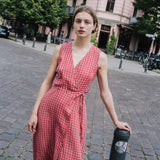 ALTHEA wrap maxi linen dress